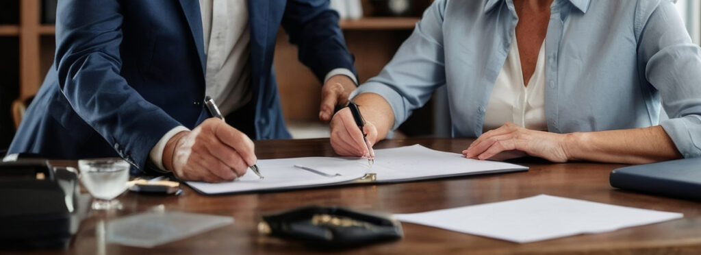 family lawyers working on papers